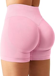 SoftHue Women Workout Gym Impact Shorts Hidden Scrunch Butt Lifting 4.5" Seamless Shorts