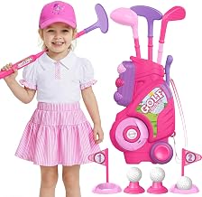 Liberry Toddler Golf Clubs Set Toy for Girls 2 3 4 Year Old with Outfit