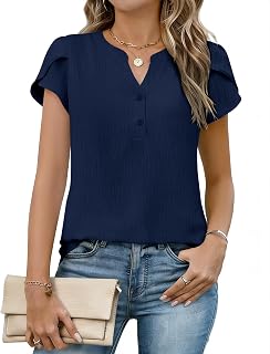 Blusas de Verano para Mujer, Camisas de Manga Corta con Textura, Camisas de Estilo Casual de Negocios, Ropa de Primavera/Verano/Otoño.
