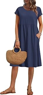 Women's Summer Short Sleeve Dress with Pockets