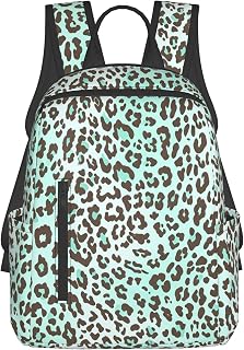 Casual leopard print backpack, lightweight travel backpack, multi-functional unisex backpack, suitable for daily commuting, business trips and hiking.