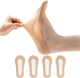 JARSEEN 4 Pairs Invisible Socks Women Short Nylon Cotton Socks With Silicone Non-Slip