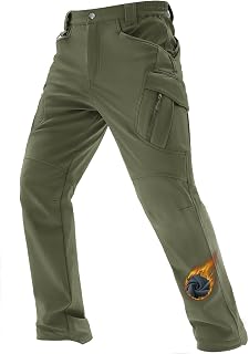 Men's Winter Snow Ski Pants Fleece Lined Waterproof Work Tactical