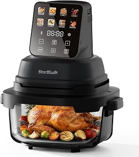 StarBlue Portable Air Fryer, 4L + 1.5L Interchangeable Glass Bowls