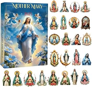 Mother Mary Advent Calendars,24 Days Virgin Mary Statue Christmas Countdown Calendar,Novelty Virgin Marys Pendant Advent Calendars,Catholic Figure Christmas Tree Decoration Countdown Calendar