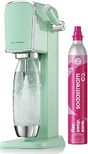 SodaStream - Art Sparkling Water Maker, Retro Design, Quick Connect CO2 system, Includes 60L Gas Cylinder, BPA-Free 1L Bottle, Mint Green