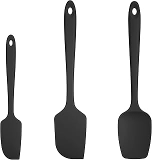 U-Taste 315℃ Heat Resistant Silicone Spatula Set for Baking (Black)