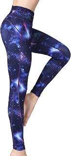 Femmes Imprimé Pantalon de Yoga,Legging de Sport pour Femme Slim Fit Taille Haute Opaque Fitness Course Collants Compression