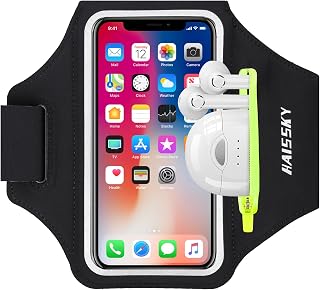 Running Armband with Earbud Pocket, Fits Phones up to 6.9"
