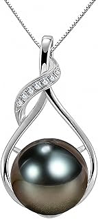 Gifts for Women Wife-Tahitian-Black-Pearl-Necklace-Gift for Wife Wedding Birthday Anniversary Jewelry-Mom Girlfriend Her Mothers Day Gifts for Mom Women Valentines Christmas Day