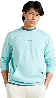 Amazon Brand - Symbol Men Cotton Rich Light Weight Crew Neck Sweatshirt (Regular Fit) (Available in Plus Sizes)
