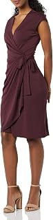Ladies Classic Cap Sleeve Wrap Dress (Available in Plus Size)