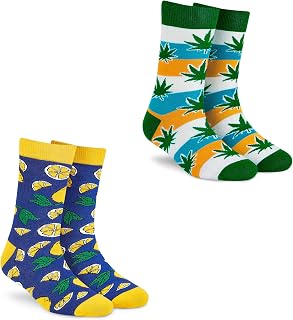 DYNAMOCKS Men's and Women's Combed Cotton Crew Length Socks (Pack of 2, Multicolour) (Size UK 7-12)