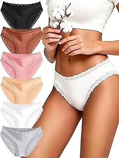 Women's Cotton Briefs with Lace Comfort Briefs Pack of 6