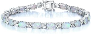 Women's Bracelet 925 Sterling Silver Gemstone Tennis Bracelet Women Birthstone Jewellery Gift for Valentine's Day Engagement Birthday Mother's Day Christmas