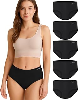 Bamboo Briefs for Women 5 Pack Soft Super Breathable Comfortable Tagless