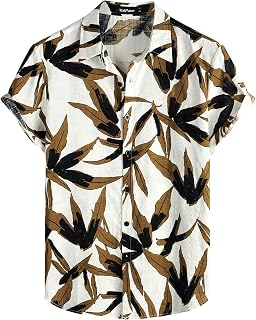 Mens Casual Hawaiian Shirt Short Sleeve Button Down Beach Shirts