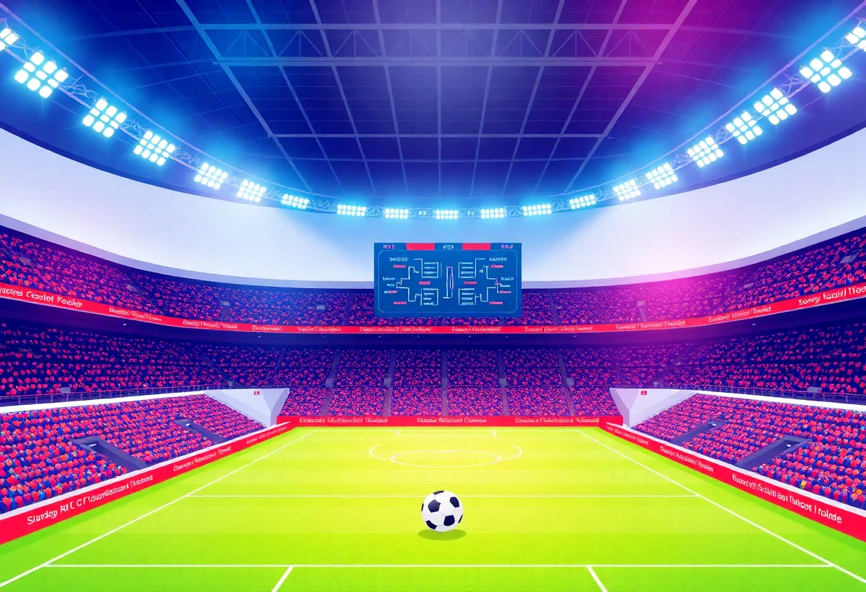 サッカー試合のスタジアム