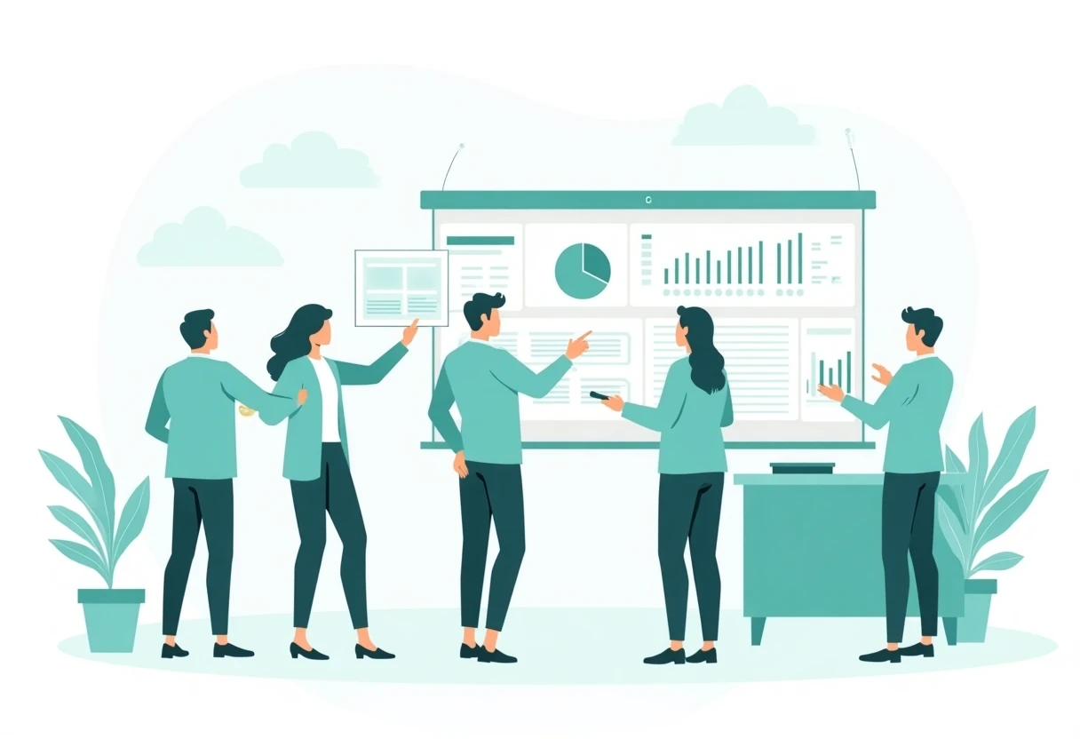 Accounting professionals collaborating
