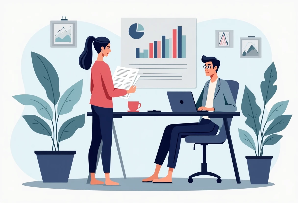 Financial professional working in a modern office