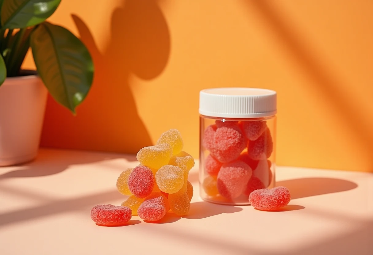 Gummies colorés sur une table
