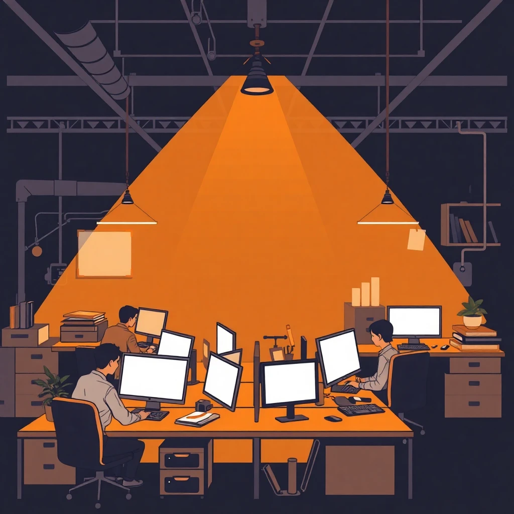 Busy office scene