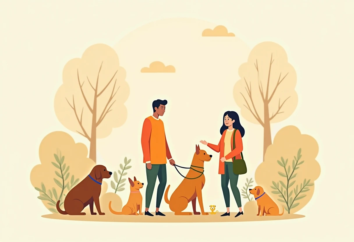 Promenade avec un animal adopté