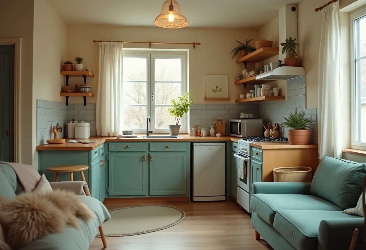 Bright apartment kitchen