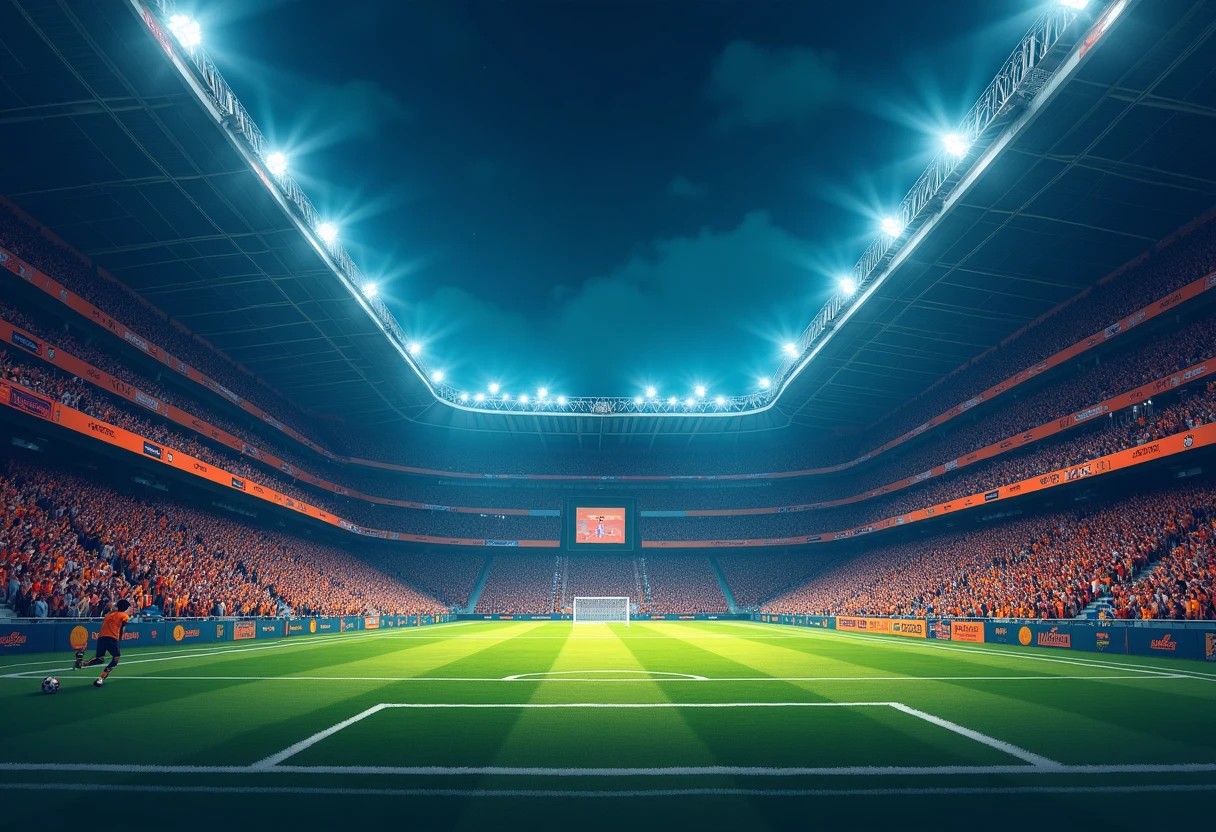 Estadio de fútbol lleno de energía