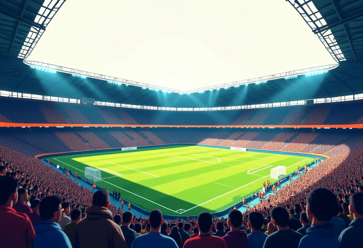 Vista aérea de un estadio