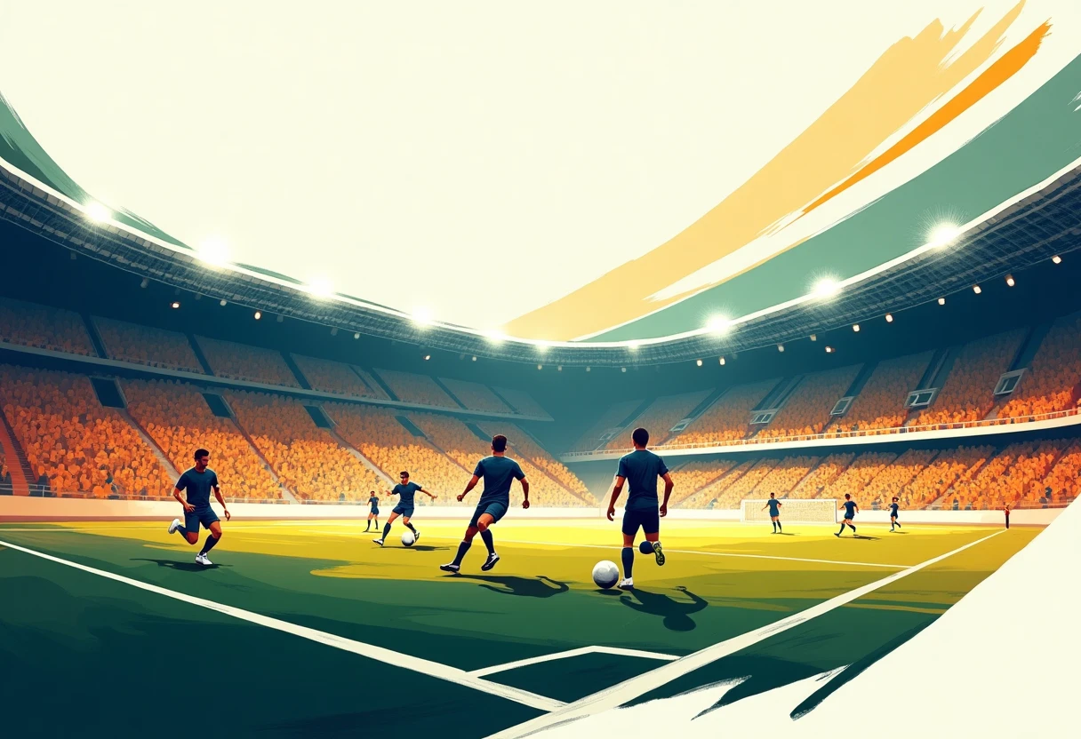 Partido de fútbol en acción