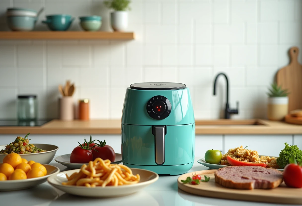 Family-sized air fryer in a kitchen