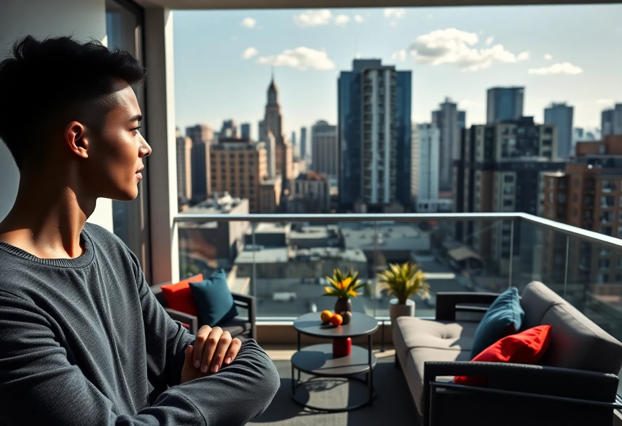 Urban apartment with city view