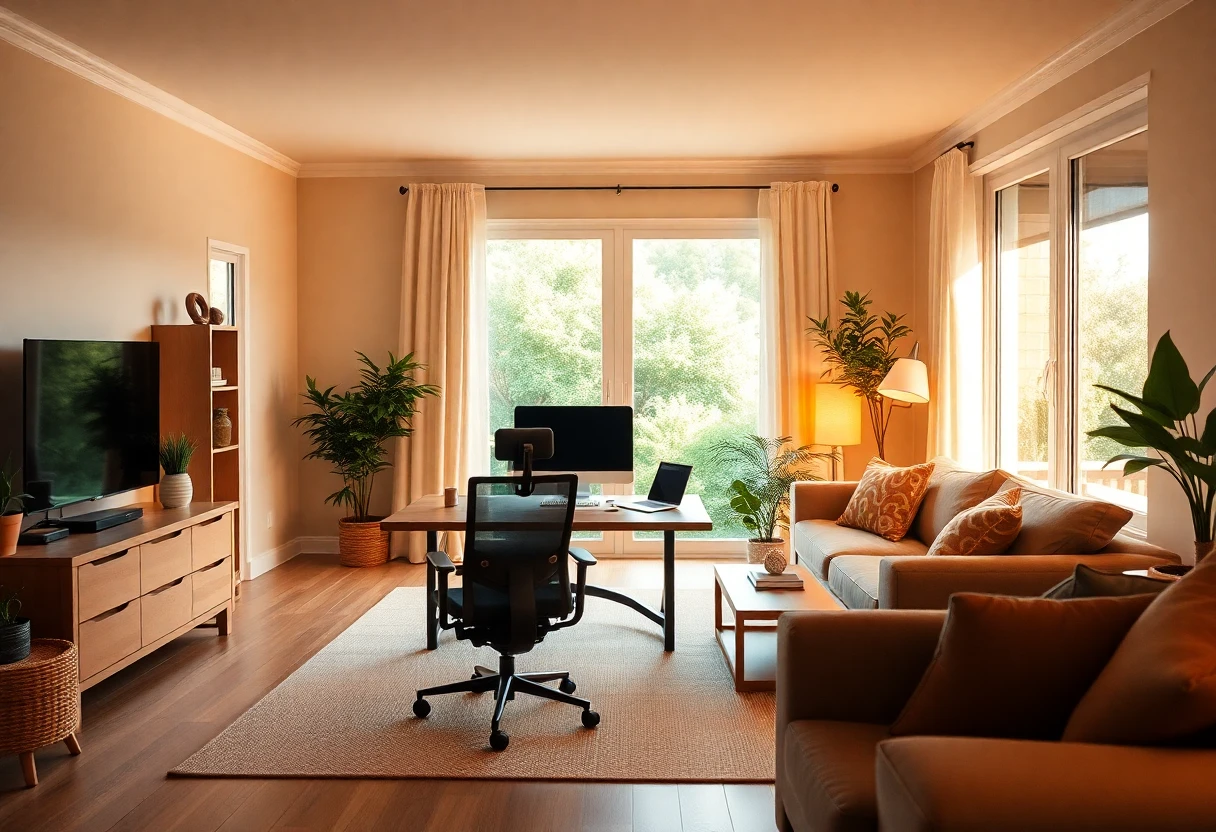 Spacious home office setup