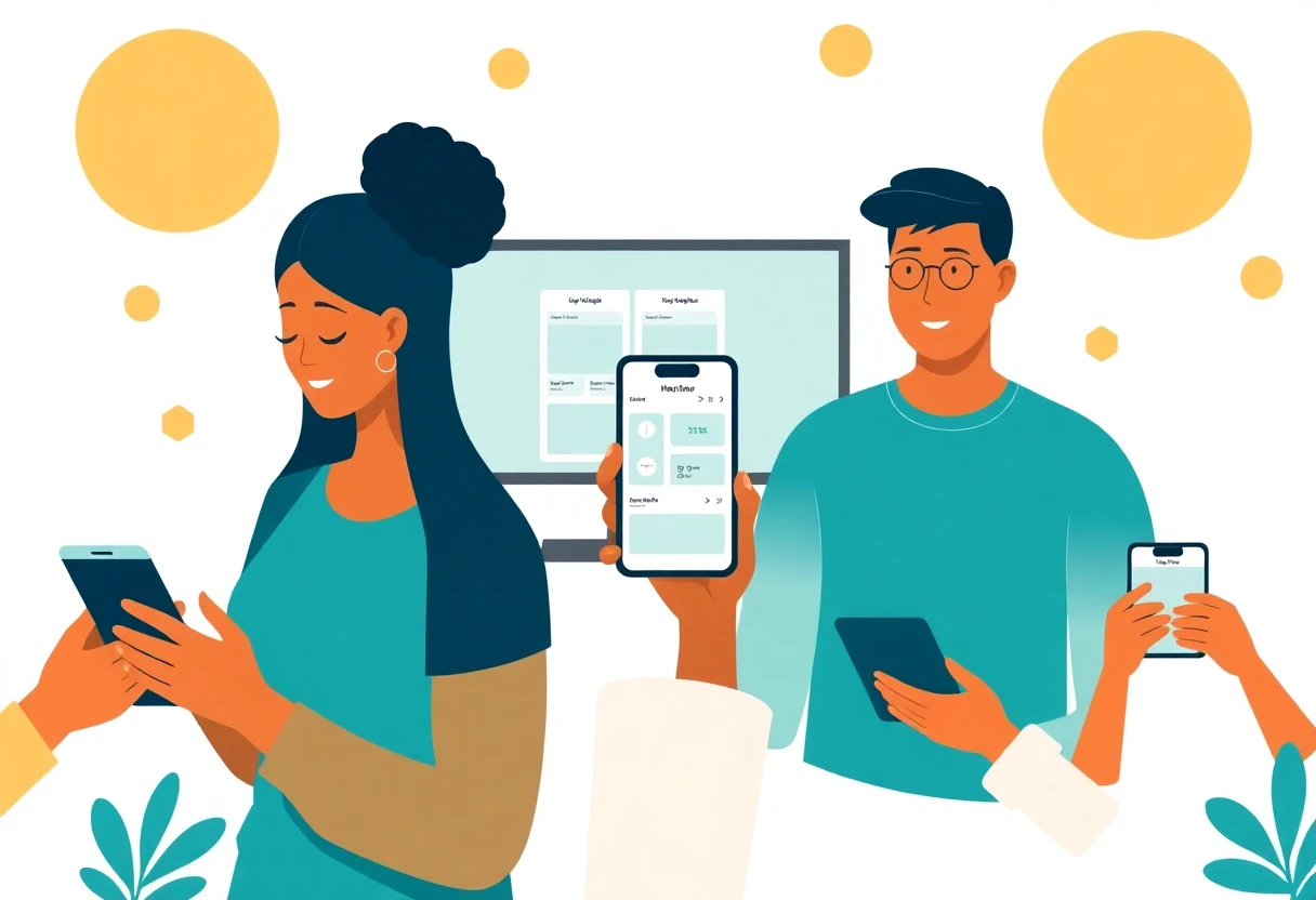 Usando una app de salud en un smartphone