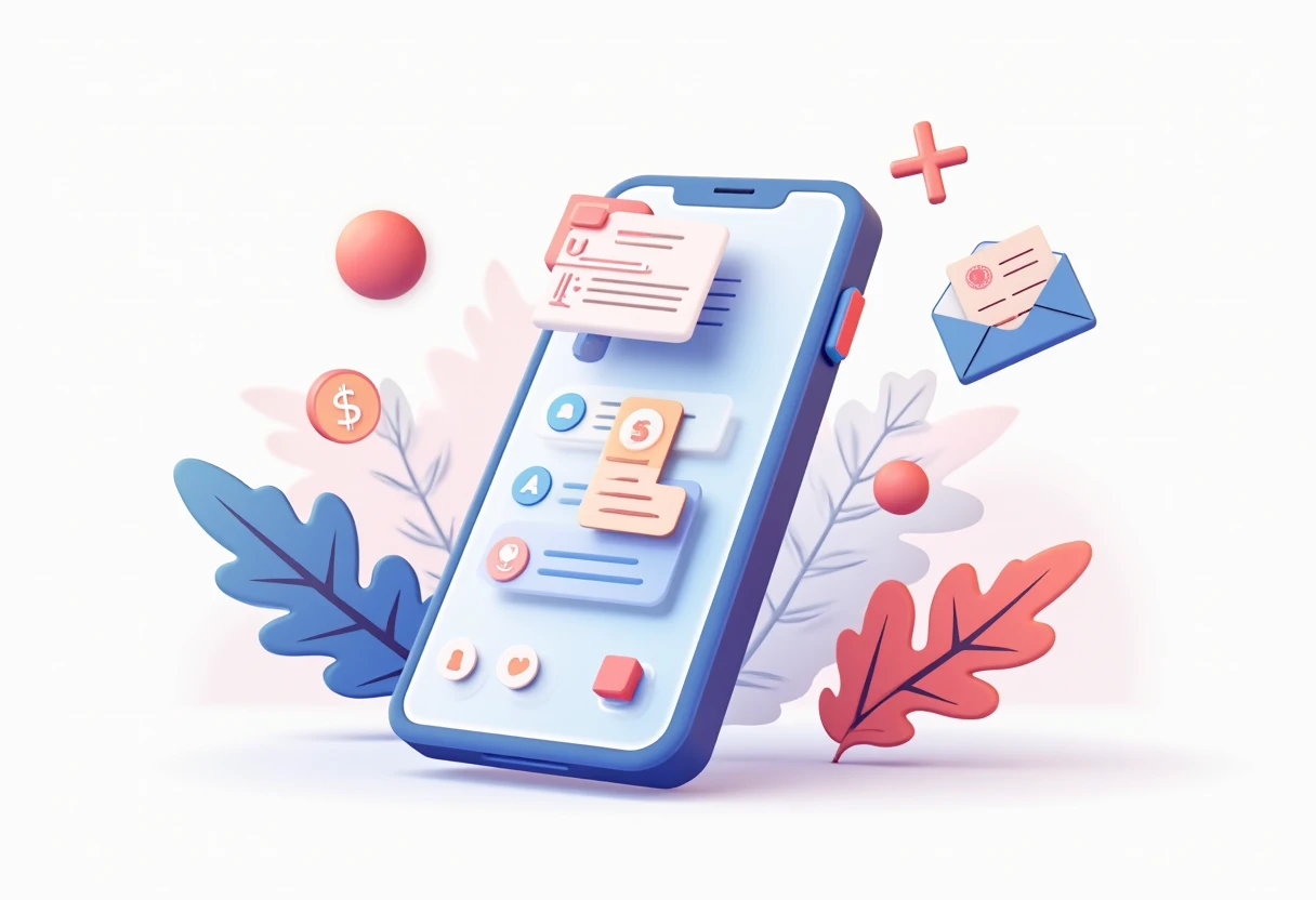 Visualização de aplicativos financeiros em um smartphone