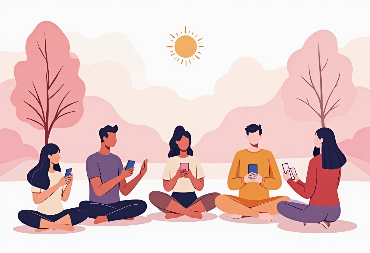 Sessão de meditação em grupo ao ar livre