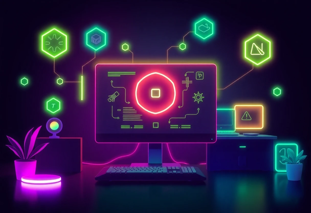Illustration of digital connectivity in gaming