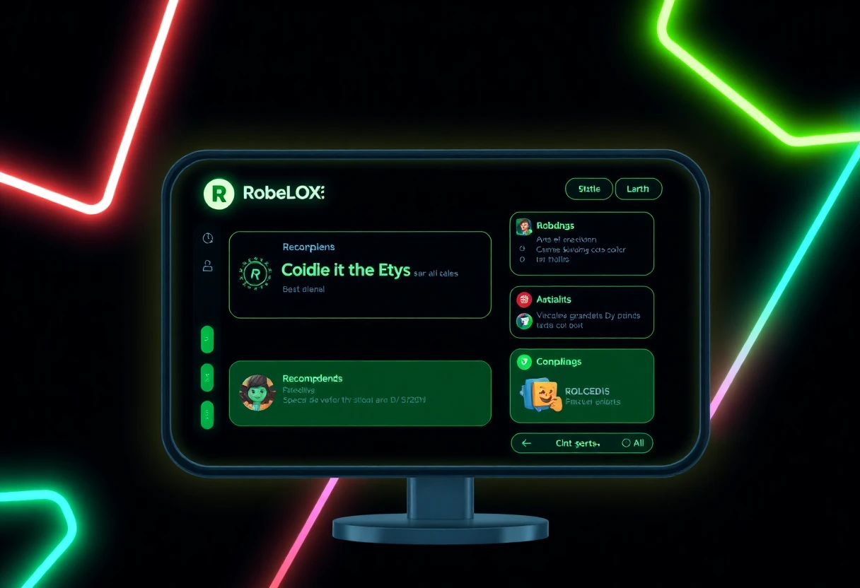 Interface de aplicativo de códigos Roblox