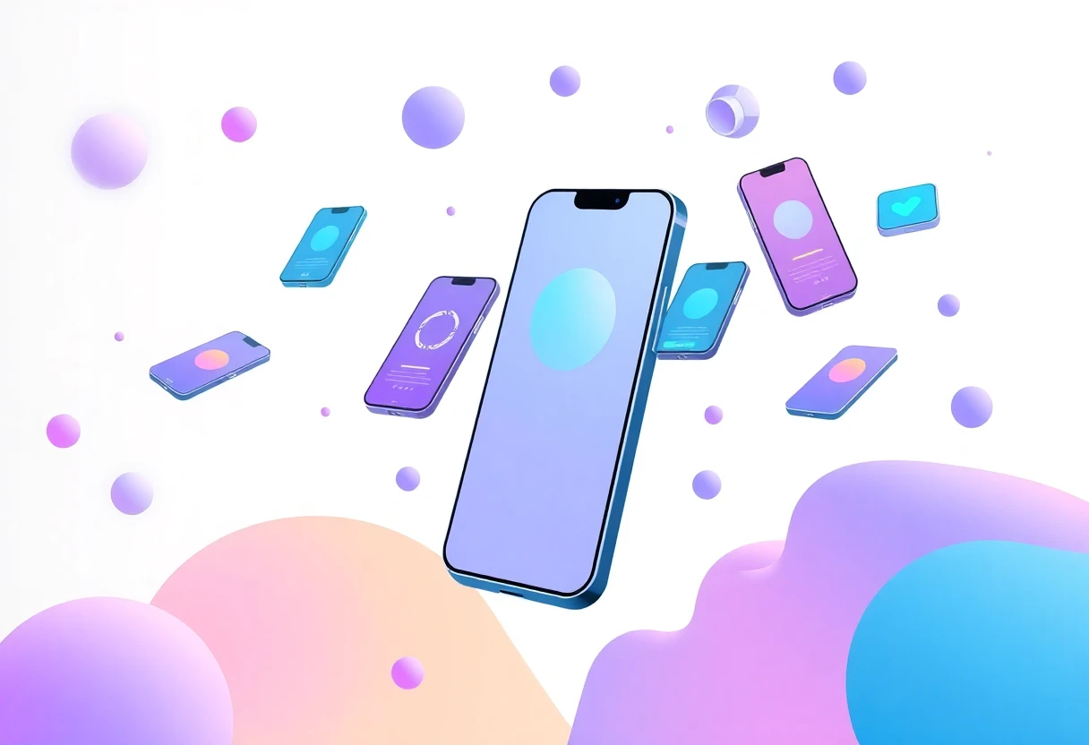Illustrazione di app futuristiche per il fitness