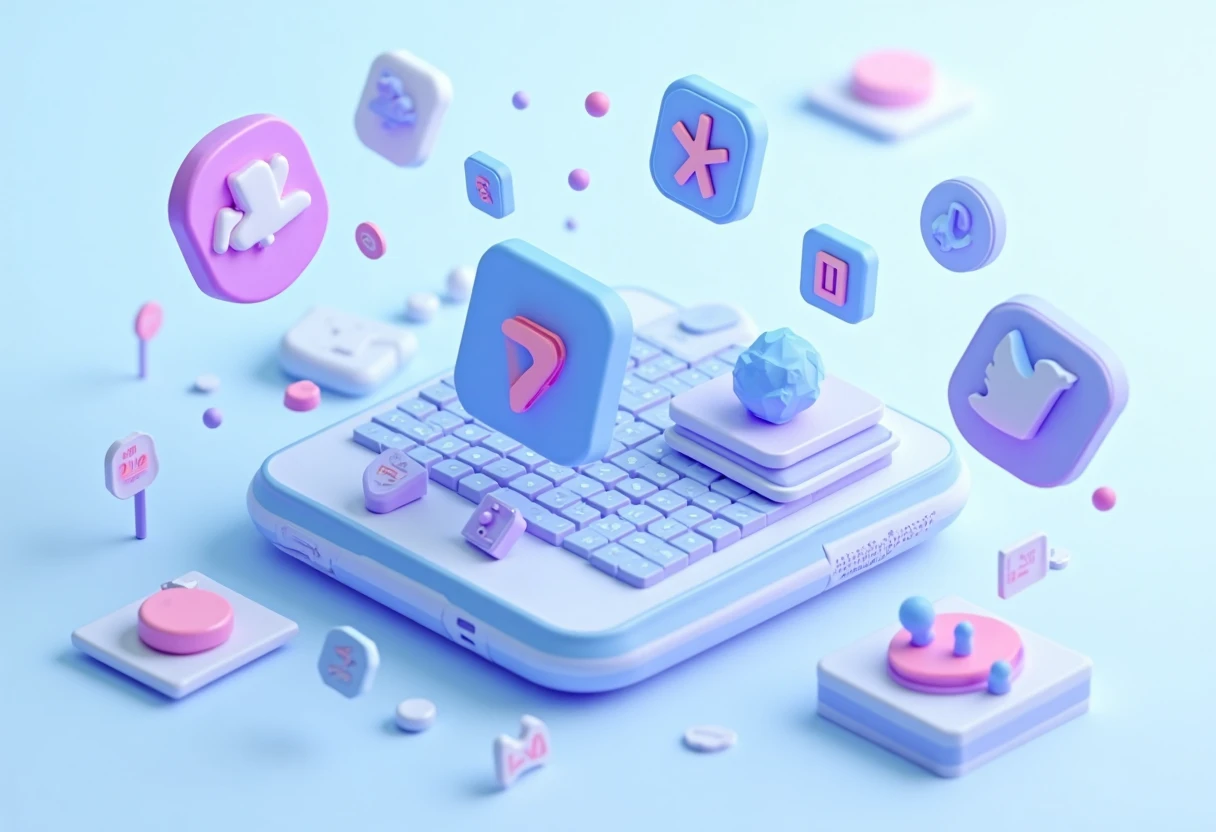 Icone di app sociali fluttuanti