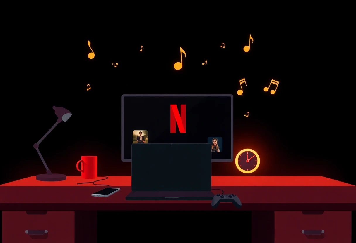 Apps de música destacadas sobre un escritorio