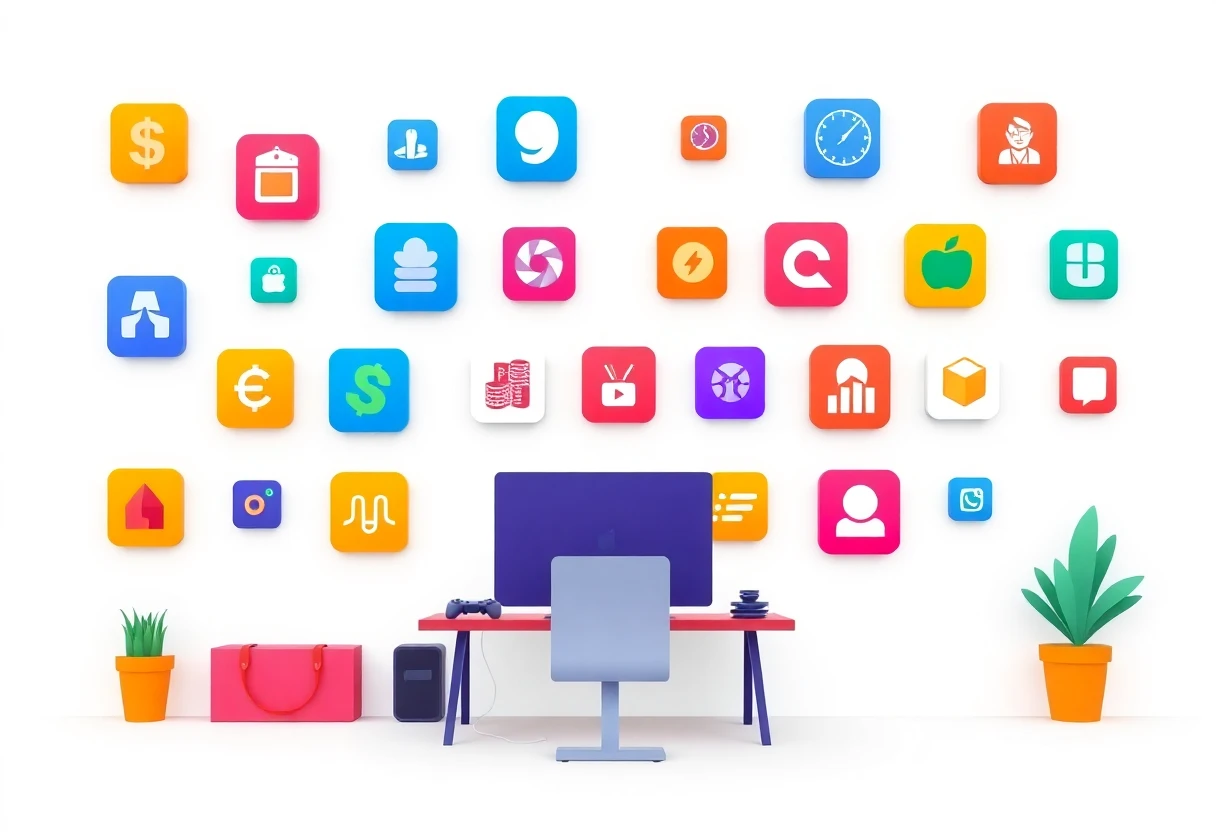 Organized app icons for budgeting