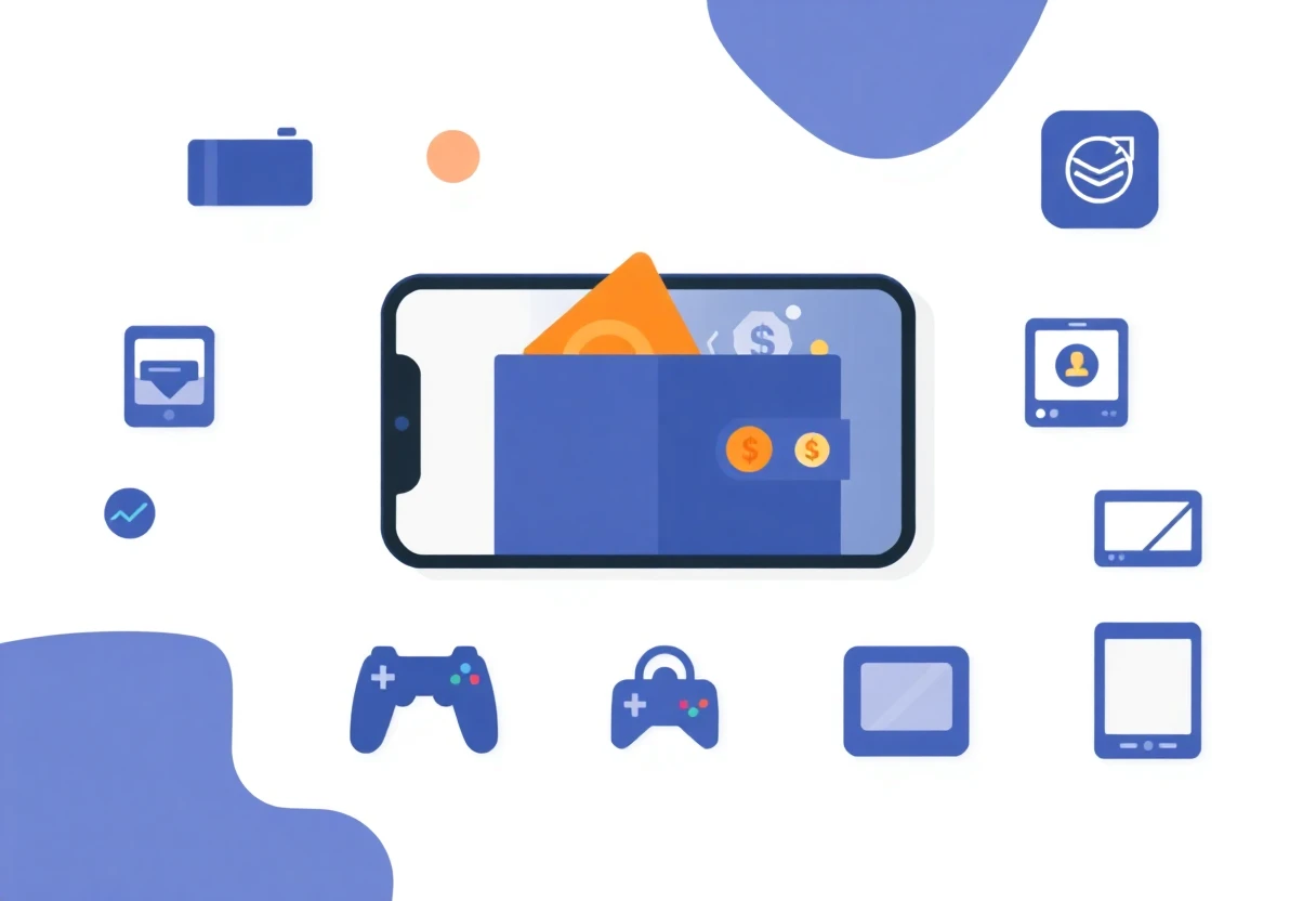 Mobile banking app illustration