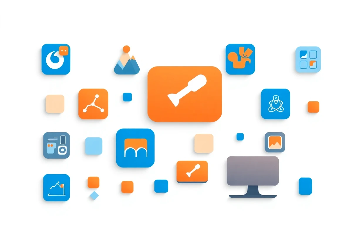 Ilustração abstrata de apps de recuperação de fotos