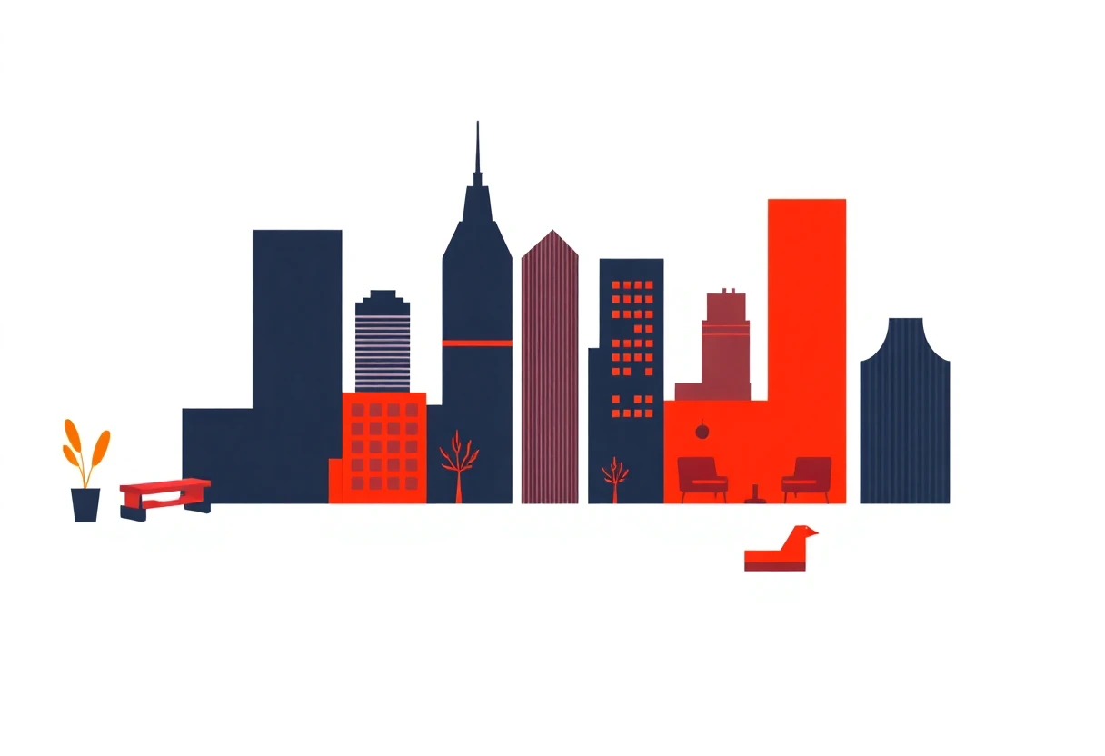 Geometric cityscape illustration