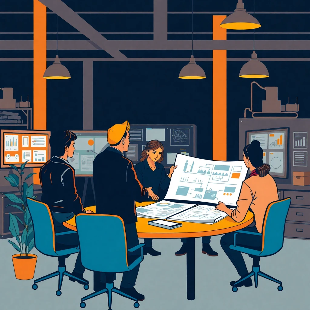 Project management team meeting