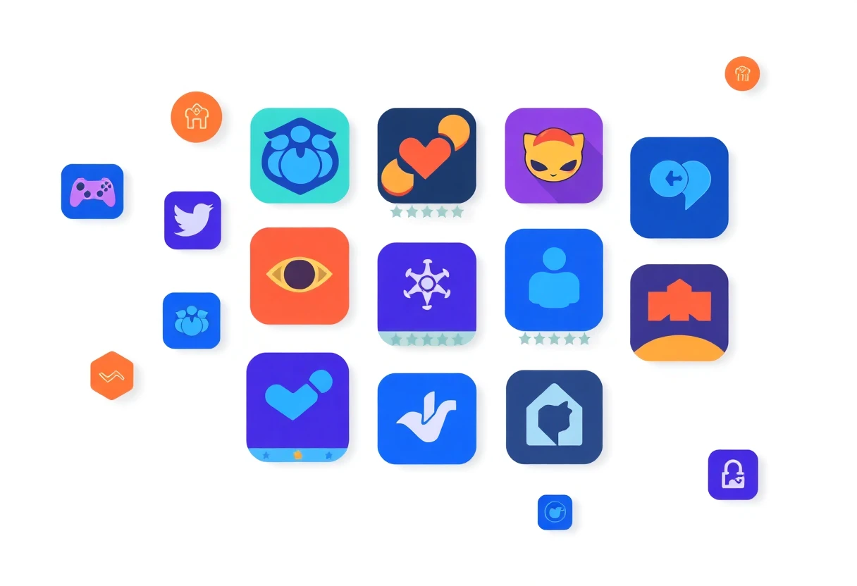 Mobile gaming app icons