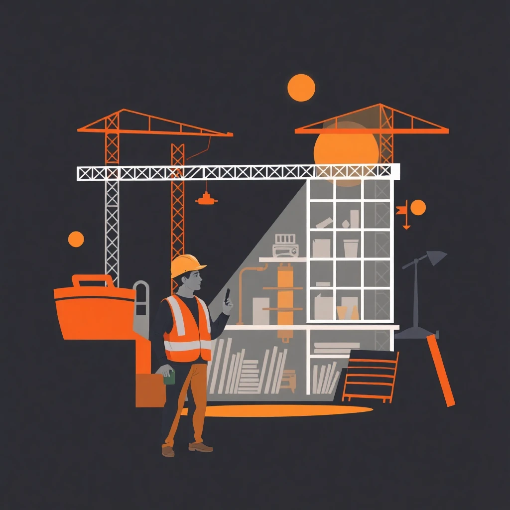 Morgendämmerung auf der Baustelle