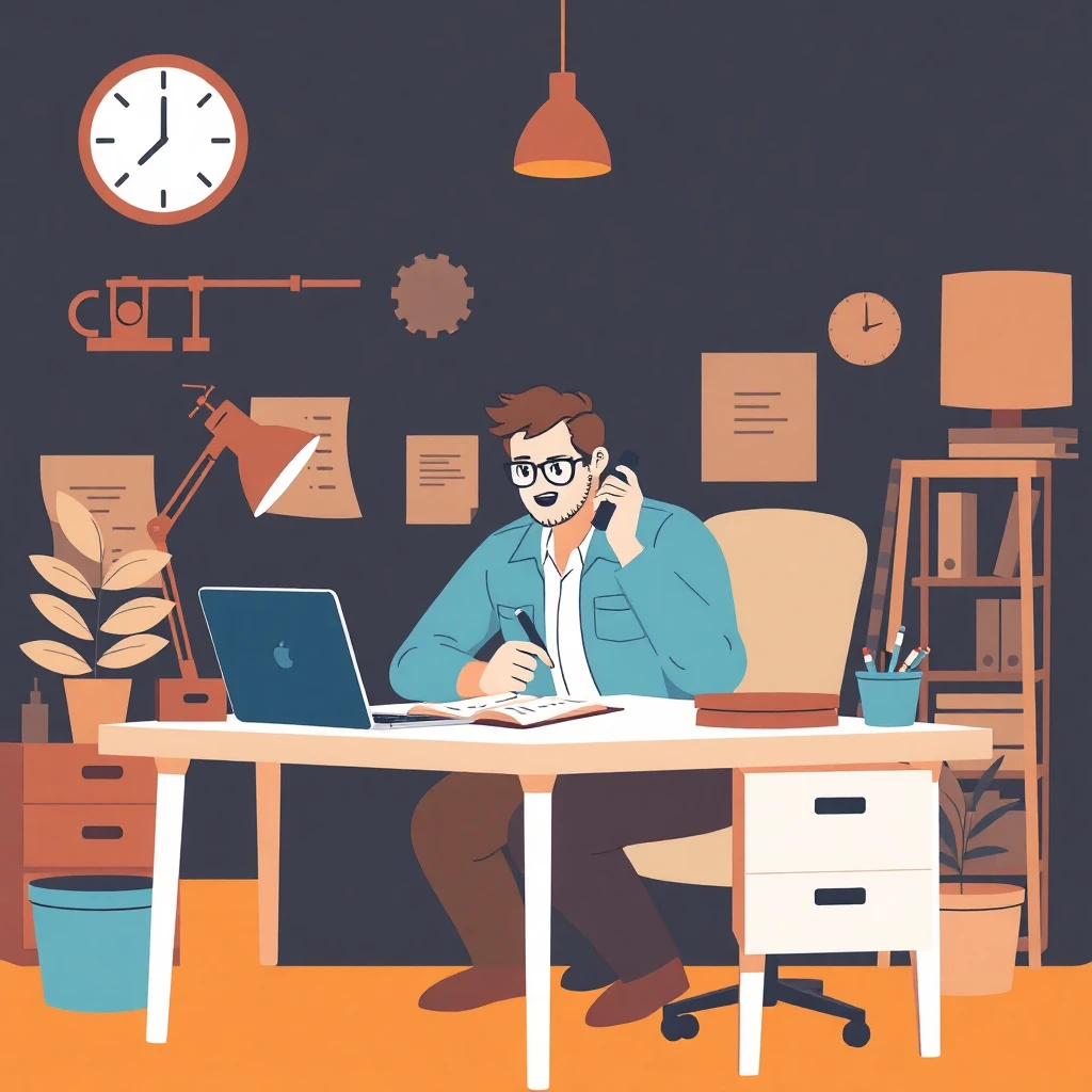 Multitasking in a home office
